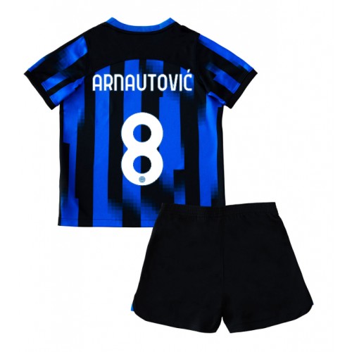 Fotbalové Dres Inter Milan Marko Arnautovic #8 Dětské Domácí 2023-24 Krátký Rukáv (+ trenýrky)